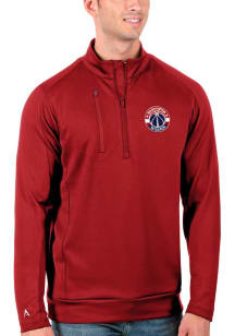 Antigua Washington Wizards Mens Red Generation Long Sleeve Qtr Zip Pullover