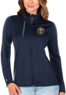 Antigua Denver Nuggets Womens Navy Blue Generation Light Weight Jacket