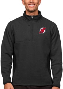 Antigua New Jersey Devils Mens Black Course Long Sleeve Qtr Zip Pullover
