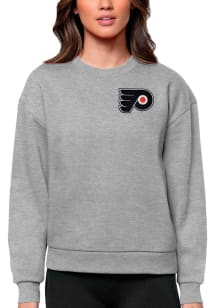 Antigua Philadelphia Flyers Womens Grey Heather Victory Crew Sweatshirt