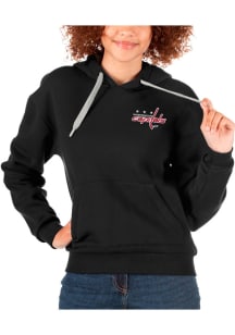 Antigua Washington Capitals Womens Black Victory Hooded Sweatshirt