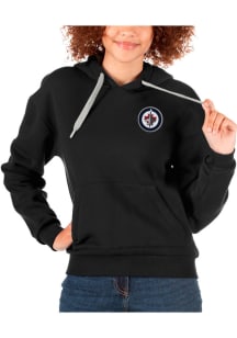 Antigua Winnipeg Jets Womens Black Victory Hooded Sweatshirt