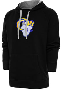 Antigua Los Angeles Rams Mens Black Chenille Logo Victory Long Sleeve Hoodie