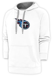 Antigua Tennessee Titans Mens White Full Front Chenille Victory Long Sleeve Hoodie