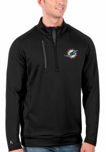 Antigua Miami Dolphins Mens Black Generation Long Sleeve Qtr Zip Pullover