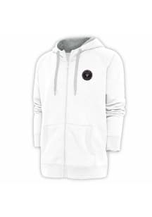 Antigua Inter Miami CF Mens White Victory Long Sleeve Full Zip Jacket