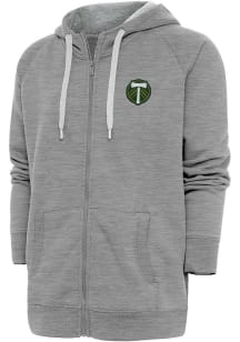 Antigua Portland Timbers Mens Grey Victory Long Sleeve Full Zip Jacket