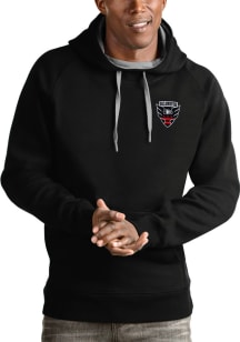 Antigua DC United Mens Black Victory Long Sleeve Hoodie