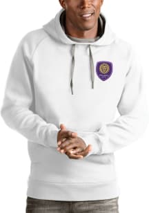 Antigua Orlando City SC Mens White Victory Long Sleeve Hoodie