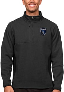 Antigua San Jose Earthquakes Mens Black Course Long Sleeve Qtr Zip Pullover