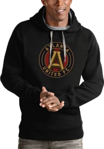 Antigua Atlanta United FC Mens Black Full Front Victory Long Sleeve Hoodie