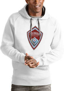 Antigua Colorado Rapids Mens White Full Front Victory Long Sleeve Hoodie