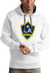 Antigua LA Galaxy Mens White Full Front Victory Long Sleeve Hoodie