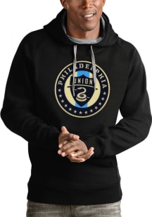 Antigua Philadelphia Union Mens Black Full Front Victory Long Sleeve Hoodie