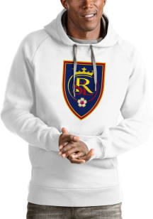 Antigua Real Salt Lake Mens White Full Front Victory Long Sleeve Hoodie