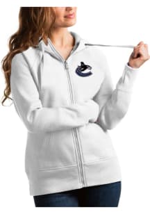 Antigua Vancouver Canucks Womens White Victory Long Sleeve Full Zip Jacket