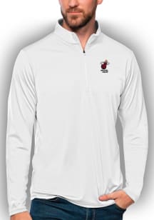 Antigua Miami Heat Mens White Tribute Long Sleeve Qtr Zip Pullover