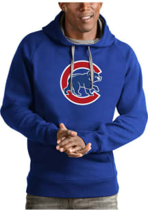 Antigua Chicago Cubs Mens Blue Full Front Alternate Victory Long Sleeve Hoodie