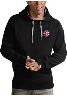Antigua Chicago Cubs Mens Black Victory Long Sleeve Hoodie