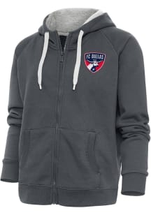 Antigua FC Dallas Womens Charcoal Victory Long Sleeve Full Zip Jacket