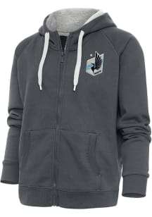 Antigua Minnesota United FC Womens Charcoal Victory Long Sleeve Full Zip Jacket