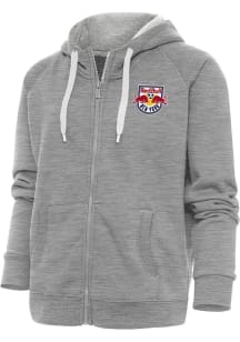 Antigua New York Red Bulls Womens Grey Victory Long Sleeve Full Zip Jacket