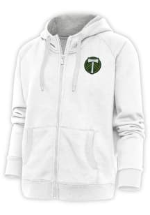 Antigua Portland Timbers Womens White Victory Long Sleeve Full Zip Jacket