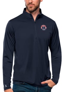 Antigua Washington Wizards Mens Navy Blue Tribute Long Sleeve Qtr Zip Pullover