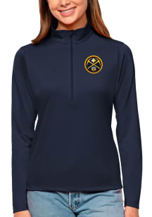 Antigua Denver Nuggets Womens Navy Blue Tribute Qtr Zip Pullover