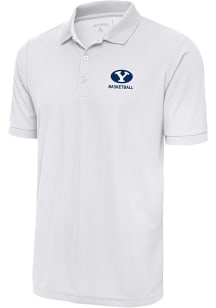 Antigua BYU Cougars White Basketball Legacy Pique Big and Tall Polo