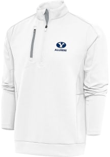 Antigua BYU Cougars Mens White Alumni Generation Long Sleeve Qtr Zip Pullover