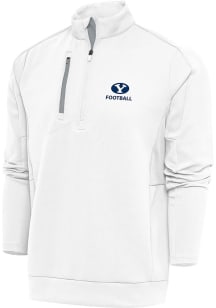 Antigua BYU Cougars Mens White Football Generation Long Sleeve Qtr Zip Pullover