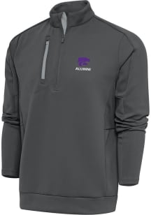 Antigua K-State Wildcats Mens Grey Alumni Generation Long Sleeve Qtr Zip Pullover