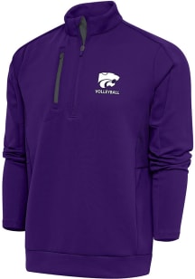 Antigua K-State Wildcats Mens Purple Volleyball Generation Long Sleeve Qtr Zip Pullover