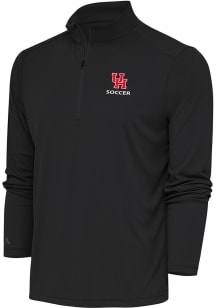 Antigua Houston Cougars Mens Grey Soccer Tribute Long Sleeve Qtr Zip Pullover