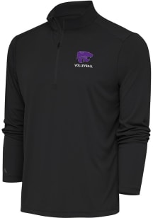 Antigua K-State Wildcats Mens Grey Volleyball Tribute Long Sleeve Qtr Zip Pullover