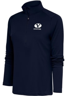 Antigua BYU Cougars Womens Navy Blue Soccer Tribute Qtr Zip Pullover