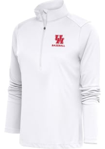 Antigua Houston Cougars Womens White Baseball Tribute Qtr Zip Pullover