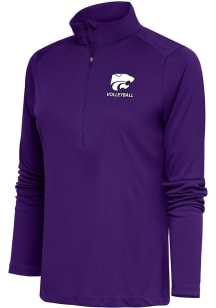 Antigua K-State Wildcats Womens Purple Volleyball Tribute Qtr Zip Pullover