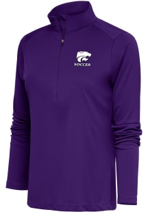 Antigua K-State Wildcats Womens Purple Soccer Tribute Qtr Zip Pullover
