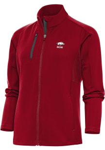 Antigua Arkansas Razorbacks Womens Red Mom Generation Light Weight Jacket