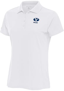 Antigua BYU Cougars Womens White Mom Legacy Pique Short Sleeve Polo Shirt