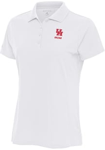 Antigua Houston Cougars Womens White Mom Legacy Pique Short Sleeve Polo Shirt