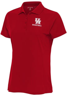 Antigua Houston Cougars Womens Red Basketball Legacy Pique Short Sleeve Polo Shirt