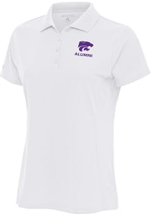 Antigua K-State Wildcats Womens White Alumni Legacy Pique Short Sleeve Polo Shirt