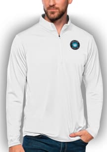 Antigua Charlotte FC Mens White Tribute Long Sleeve Qtr Zip Pullover