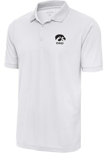 Antigua Iowa Hawkeyes White Dad Legacy Pique Big and Tall Polo