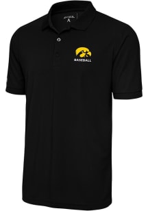Antigua Iowa Hawkeyes Black Baseball Legacy Pique Big and Tall Polo