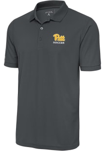 Antigua Pitt Panthers Grey Soccer Legacy Pique Big and Tall Polo