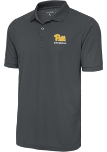 Antigua Pitt Panthers Grey Baseball Legacy Pique Big and Tall Polo
